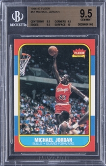 1986-87 Fleer #57 Michael Jordan Rookie Card– BGS GEM MINT 9.5 – A "True Gem+" Example!